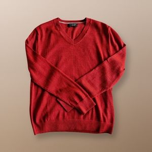 Banana Republic Cranberry V Neck Sweater